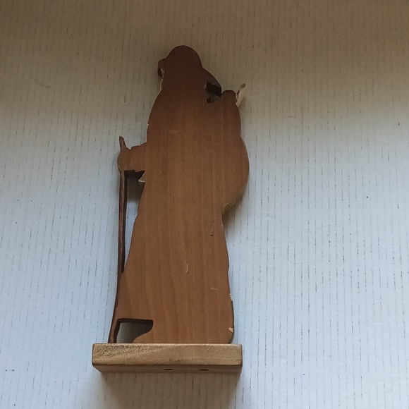 Folk Art Wood Grandeur Noel Rustic Santa Old Saint Nick Hand Painted Figurine - Picture 12 of 13